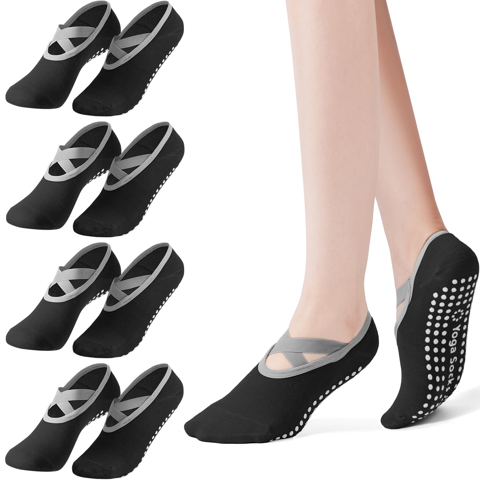 Paquete de 4 Calcetines de Pil - Medias Para Pilates Y Yoga reseña y precio